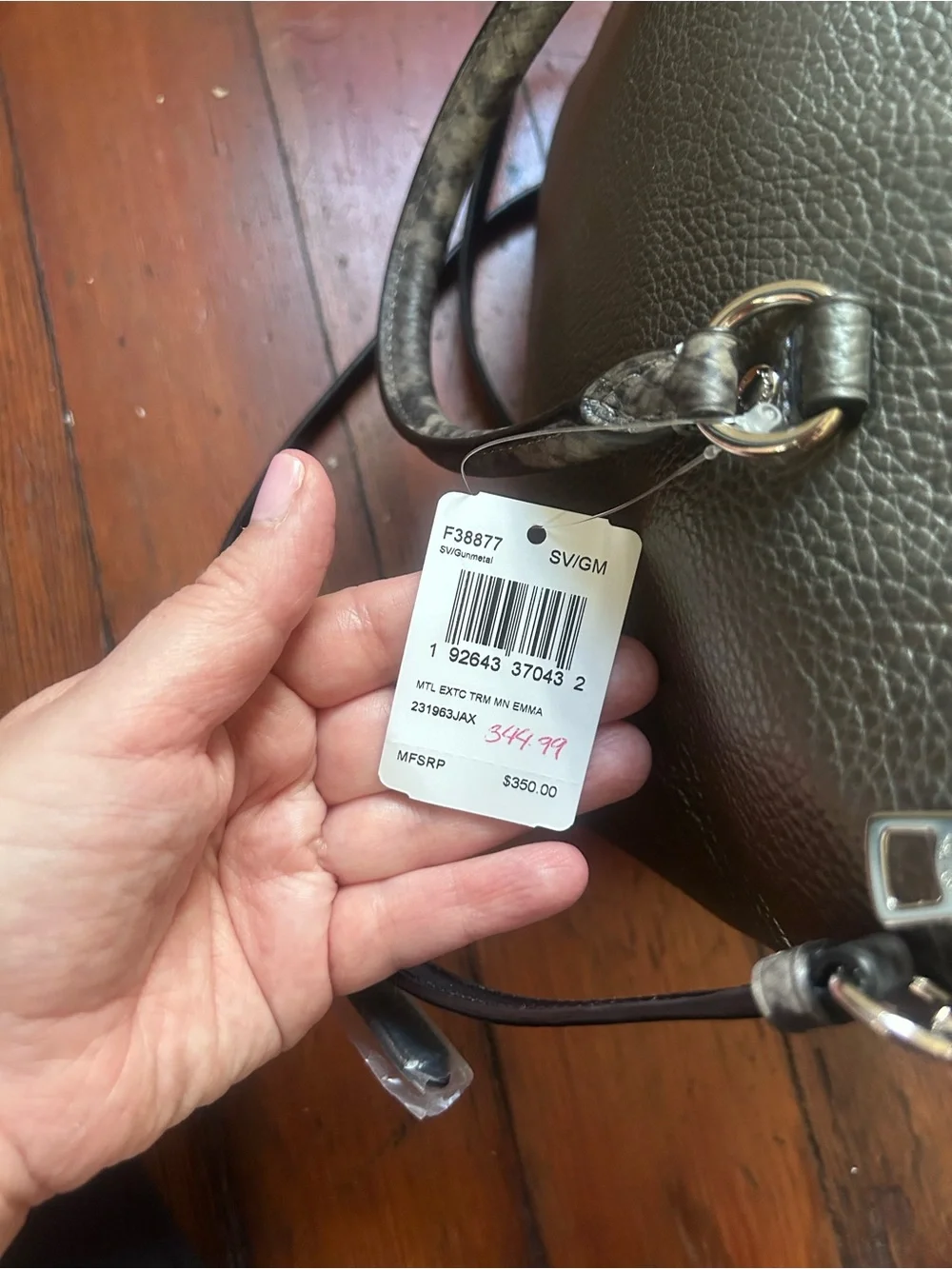 Coach Mini Emma Metallic Pebbled Leather Satchel